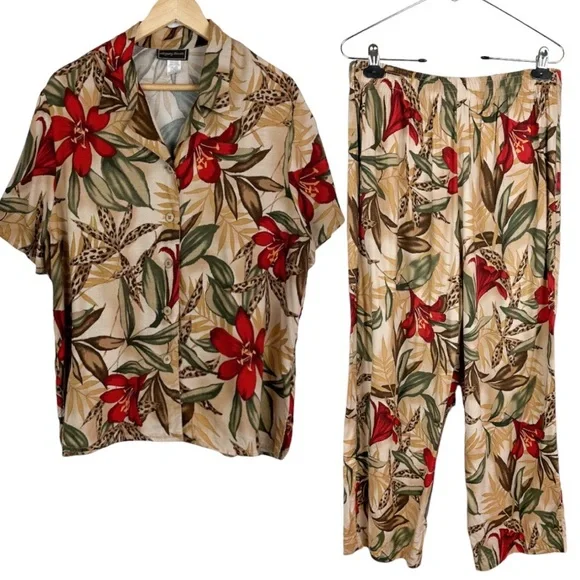 Vintage Intriguing Threads Two Piece Outfit XL Top Large Bottom - Picture 1 of 12